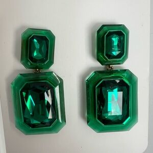 J. Crew Emerald Green Statement Earrings